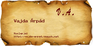 Vajda Árpád névjegykártya